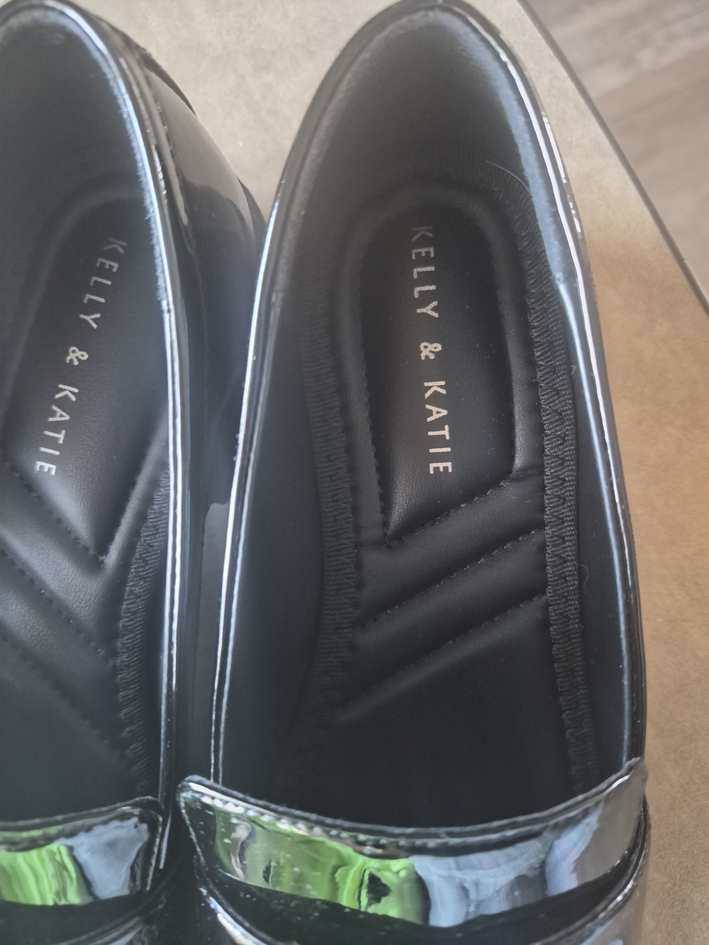 Kelly & Katie Black Patent Slip-On Loafers